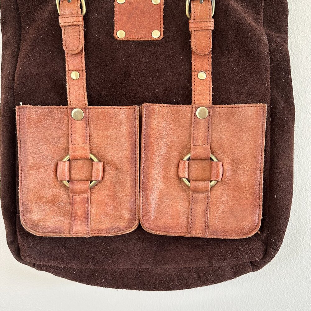 Anabaglish Eleanor Soft Chocolate Brown Suede Tote Handbag - Picture 2 of 15